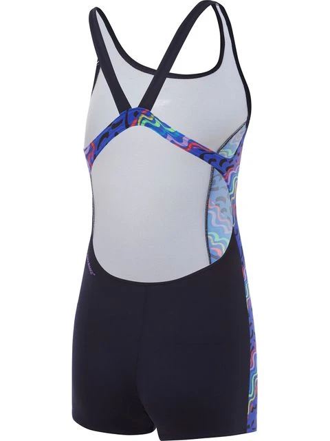 Speedo Leaderback Legsuit - Miami Lilac/Beautiful Blue - Image 2