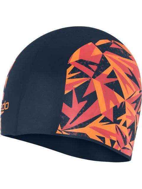 Speedo Boom Junior Swim Cap - Papaya Punch/Siren Red - Image 2