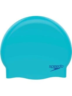 Speedo Junior Plain Moulded Swim Cap - Blue