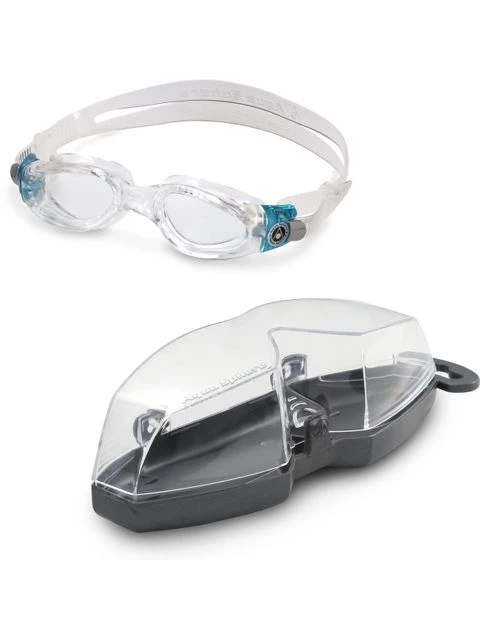 Aqua Sphere Kaiman Compact Clear Goggles - Clear & Turquoise - Image 6