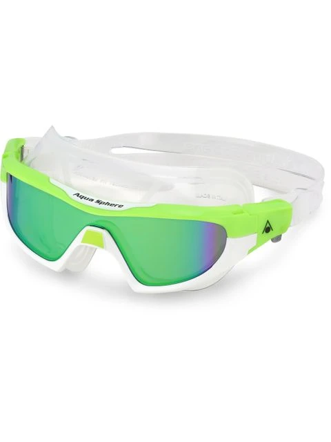 Aqua Sphere Vista Pro Titanium Mirror Goggles - Green & White