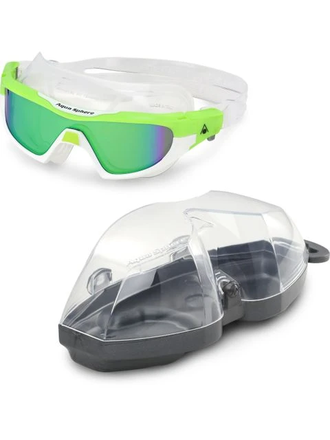 Aqua Sphere Vista Pro Titanium Mirror Goggles - Green & White - Image 7