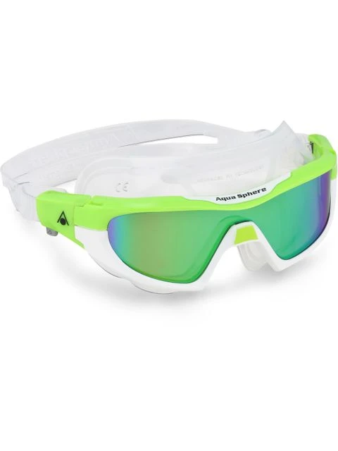 Aqua Sphere Vista Pro Titanium Mirror Goggles - Green & White - Image 4
