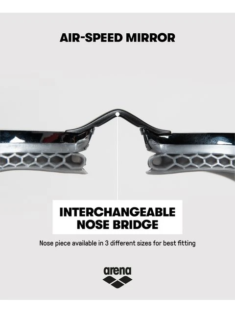 Arena Airspeed Mirror Goggles - Silver & Black - Image 7