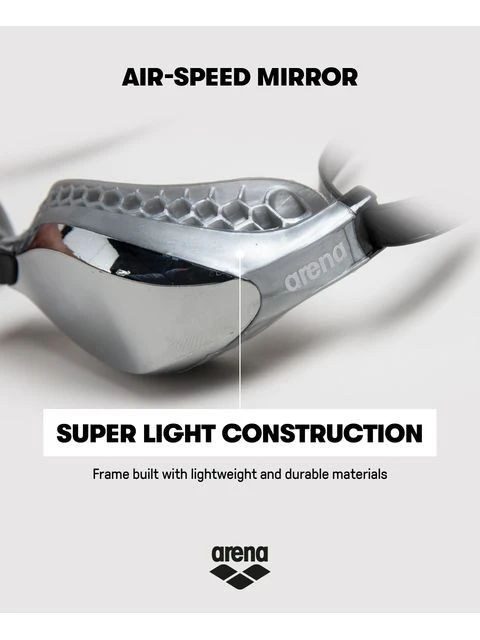 Arena Airspeed Mirror Goggles - Silver & Blue - Image 15
