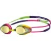 Arena Tracks Junior Mirrored Goggles - Violet/Fuchsia/Green