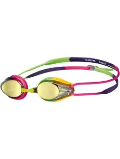Arena Tracks Junior Mirrored Goggles - Violet/Fuchsia/Green