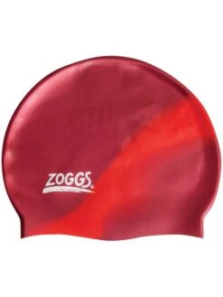 Zoggs Junior Multicolour Swim Cap - Burgandy/Red