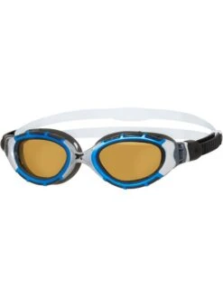 Zoggs Predator Flex Polarized Ultra Reactor Goggles Small Fit - Copper/Blue/Silver